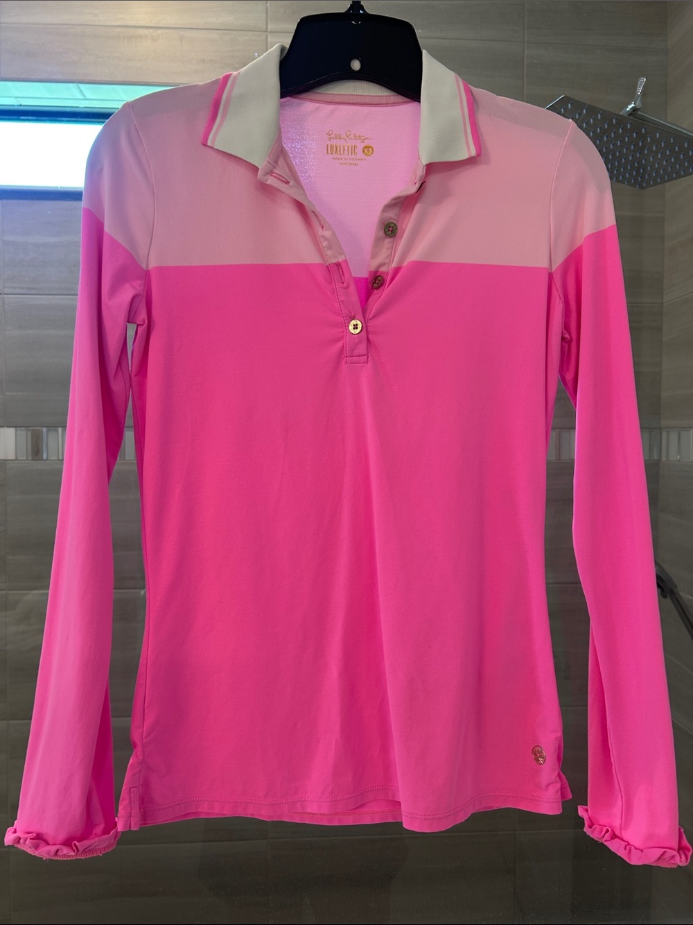 Lilly Pulitzer Pink Ombre Long-Sleeve Polo